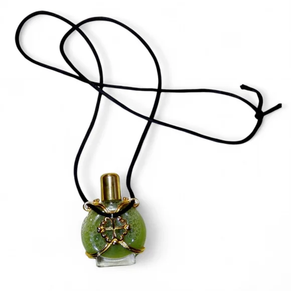 Vintage Gold Caged Glass Bottle BUBBLE Necklace